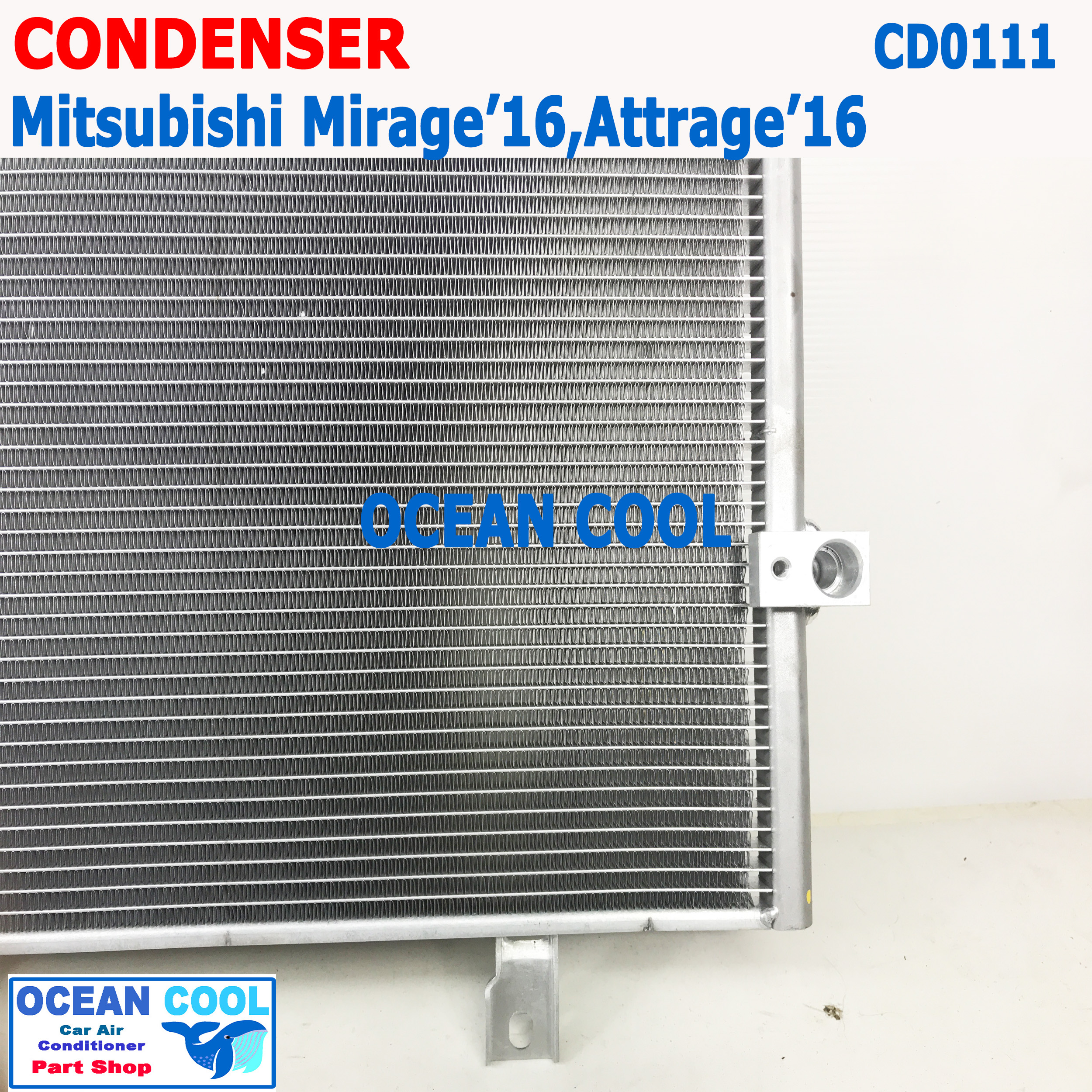 แผงแอร์ มิตซูบิชิ มิราจ , แอททราจ 2016 - 2020 CD0111 Condenser Mitsubishi Mirage G4 , Attrage รังผึ้งแอร์ มิตซู มิราท แผงรังผึ้ง Mitsu แผงคอยล์ร้อน MP5776