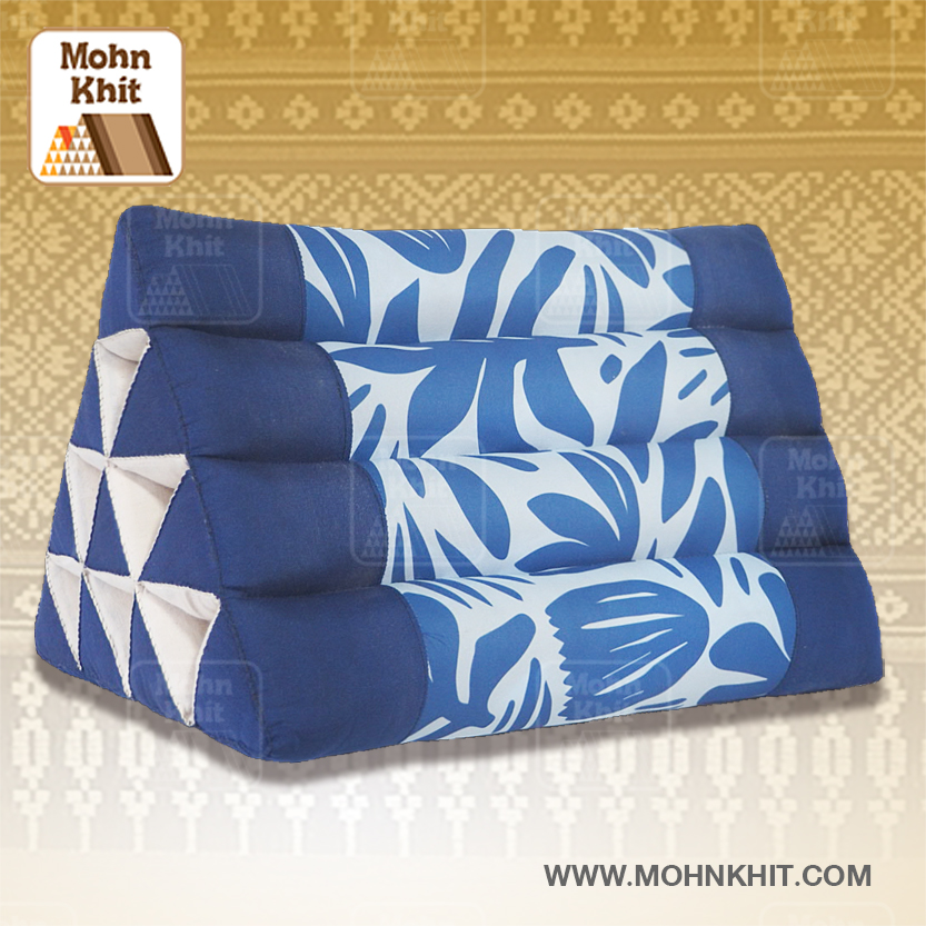 หมอนสามเหลี่ยม10ช่อง50x28x30Cm.Decorate design Triangle kapok 100%Traditional Floor Cushions 10 holes.