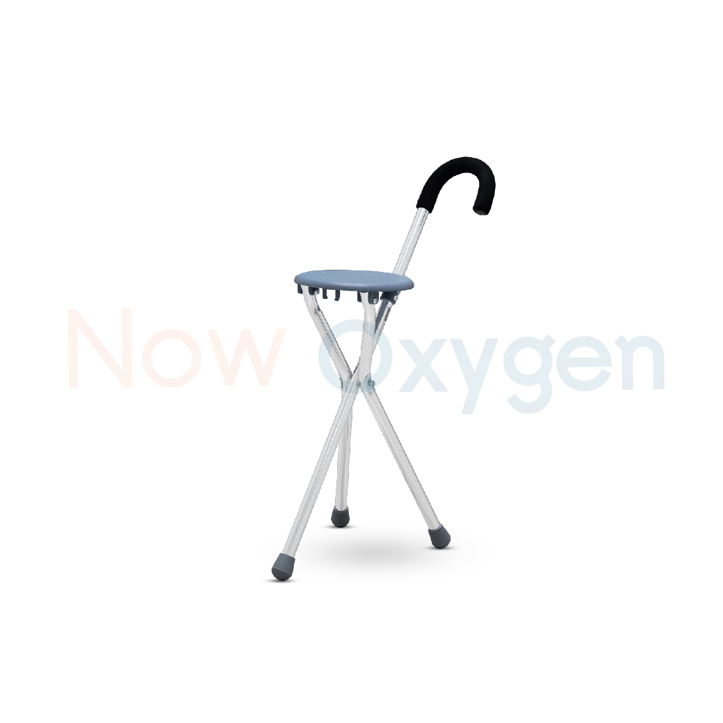 ไม้เท้าเก้าอี้อลูมิเนียม พับได้ นั่งได้ (Aluminium Crutch Chair )