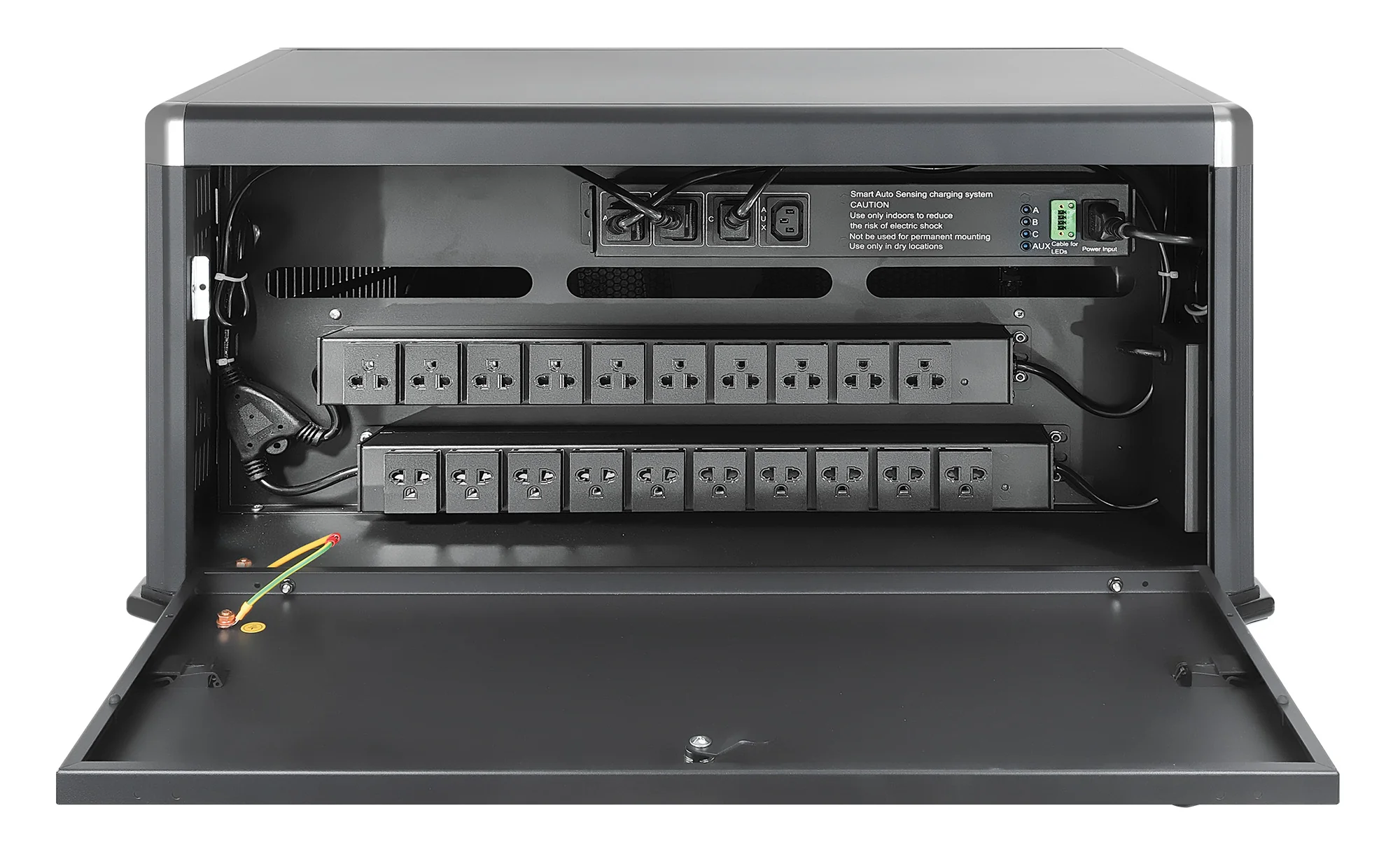 MHT-181181 ตู้ชาร์จอุปกรณ์อิเล็กทรอนิกส์แบบรถเข็น (AC 220 Volts/3080 Watts Charging Cart) รุ่น 20 ช่องเสียบ สำหรับประเทศไทย