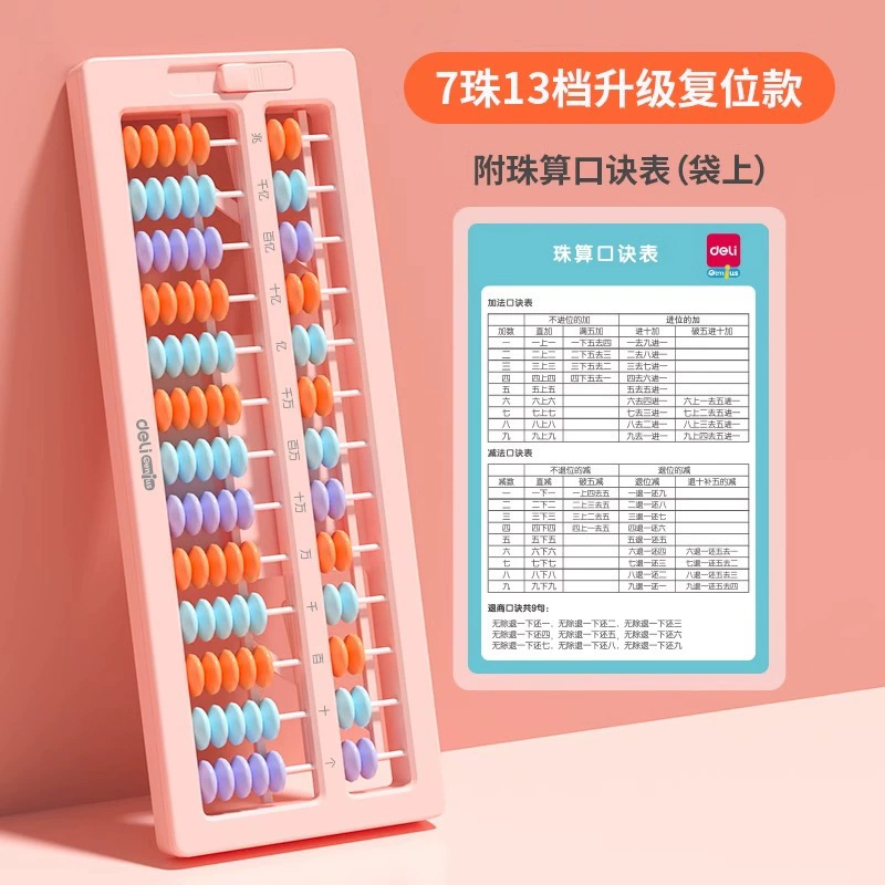 ลูกคิดจีน/ลูกคิดญี่ปุ่น 13 หลัก Deli Chinese/Japanese Abacus + ปุ่ม set 0 (ของแท้)