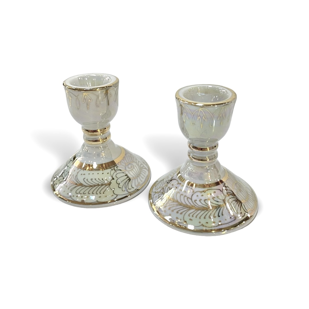 ชุดเบญจรงค์ สีขาวมุก ขนาด 6 นิ้ว