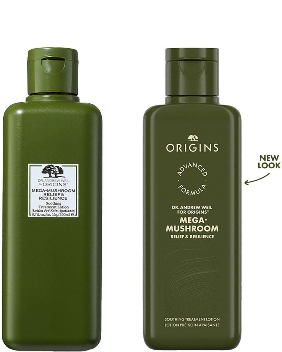 น้ำตบเห็ดออริจิ้นส์ แพ็คเก็จล่าสุด Origins Advanced Formula Dr.Andrew Weil for Origins Mega-Mushroom Relief & Resilience Soothing Treatment Lotion 200ml.