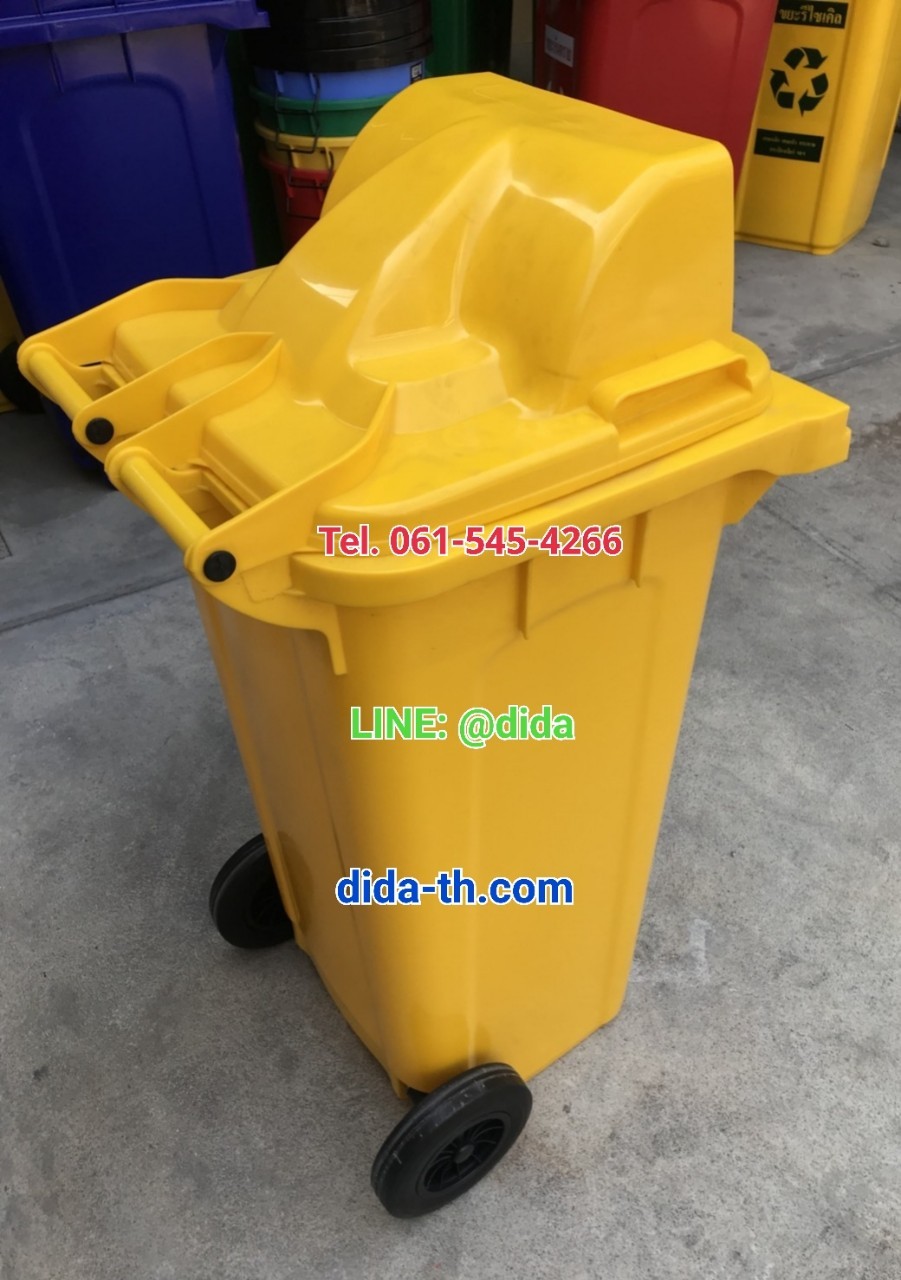 ถังขยะเทศบาล ถังขยะพลาสติก พร้อมล้อเข็น ฝา 1 ช่องทิ้ง 120 ลิตร