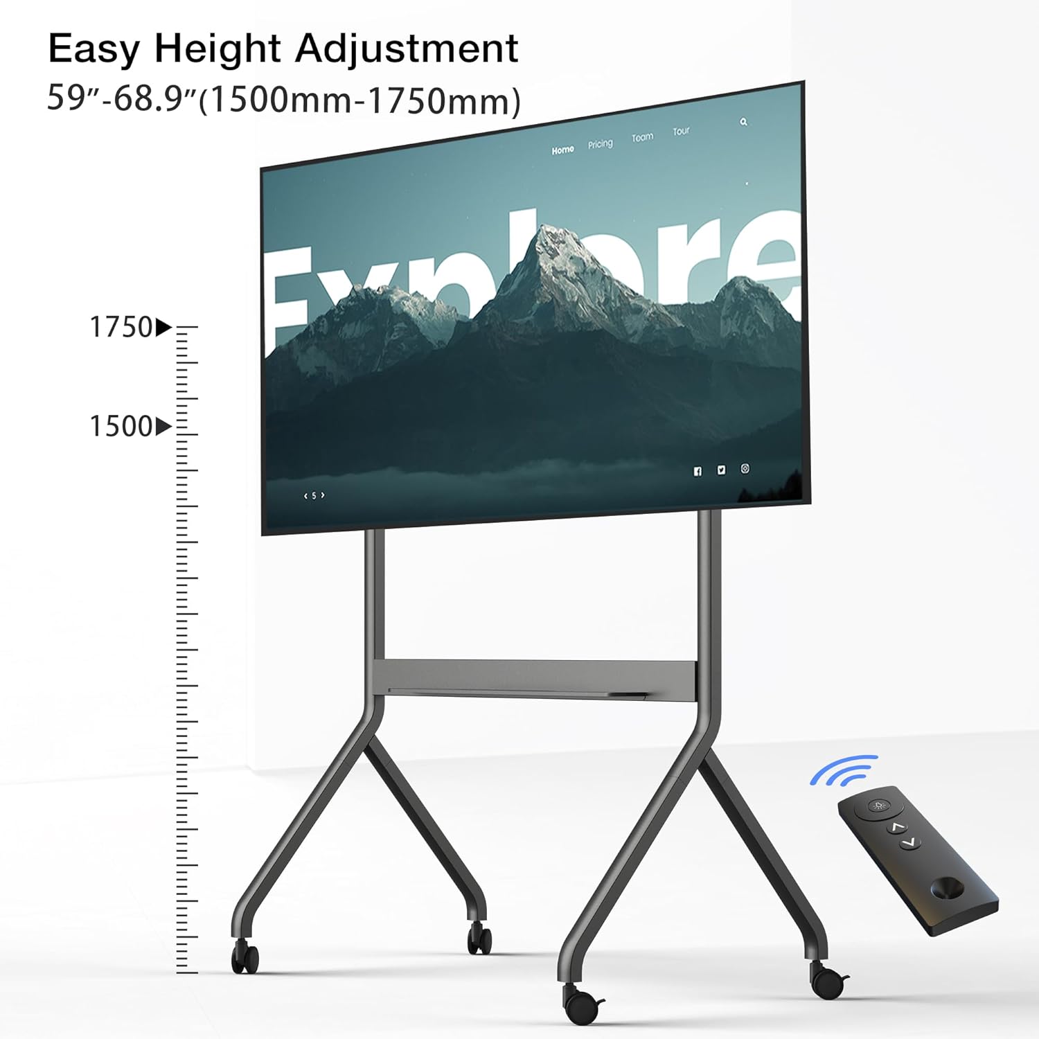 P320 Premium ขาตั้งทีวี,จอ Interactive, Digital Signage ปรับยกขึ้น-ลงด้วยมอเตอร์ไฟฟ้าคู่ (Dual Motor) สำหรับจอภาพขนาด 80"-110" *ปรับก้ม-เงยไม่ได้, Max VESA 1200x600 mm., Weight Capacity 90.9 Kg. (*ไม่รวมจอ)