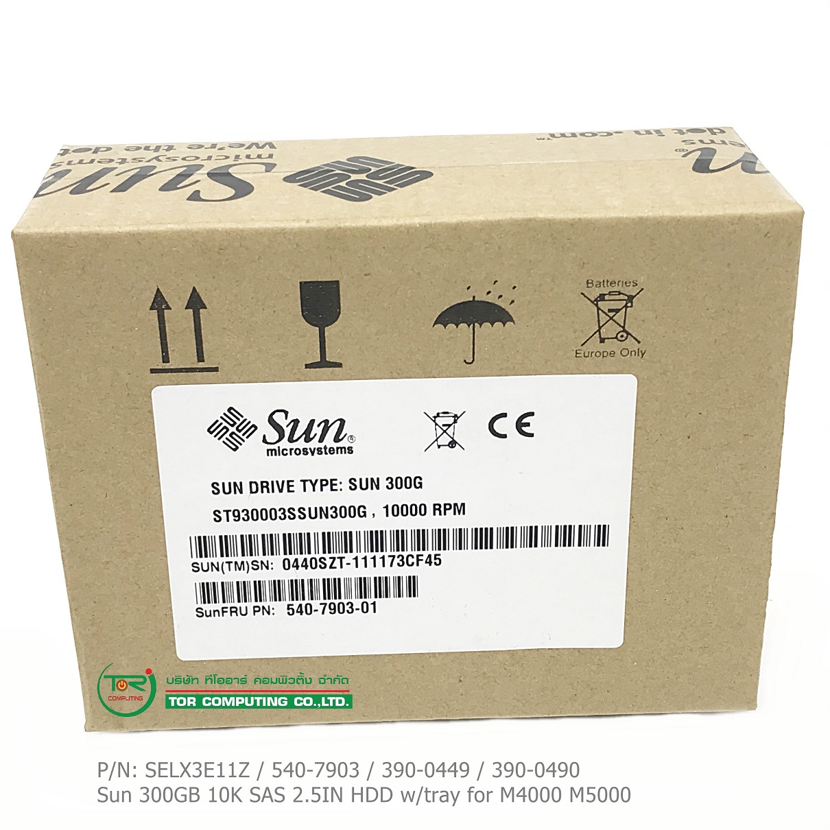 NEW, Sun SELX3E11Z / 540-7903 / 390-0449 / 390-0490 Sun 300GB 10K SAS 2.5IN HDD w/tray for M4000 M5000