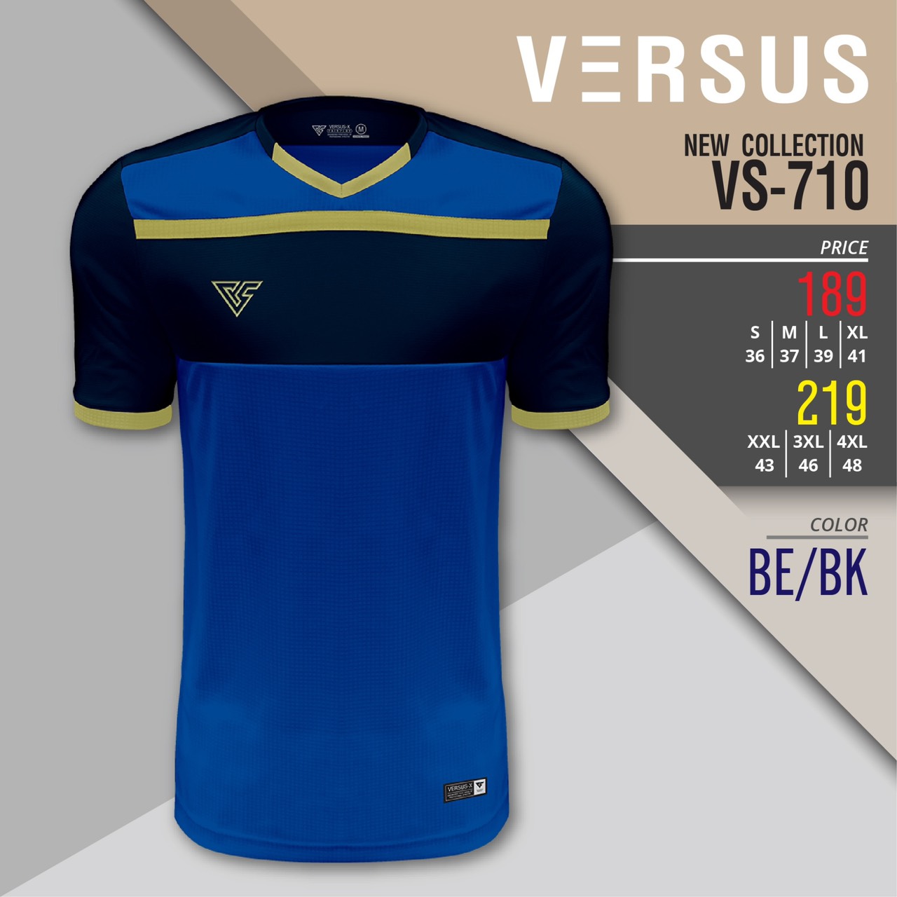 VS701-BE เสื้อกีฬาชายสีน้ำเงิน-กรมท่า