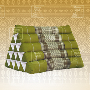 หมอนสามเหลี่ยม15ช่องเดี่ยวลายขิด 52cmx36cmx32cm// Thai Tri-angle Cotton kapok 100%Traditional Floor Cushions .