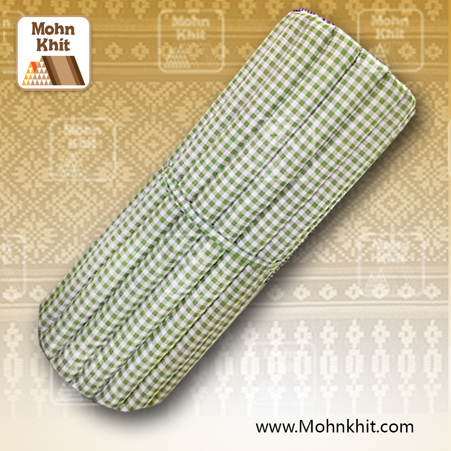 ที่นอนระนาดลายตารางเขียวขนาด 97x175 Cm Thai Roll Up Floor Beds Mattress Kapok100%