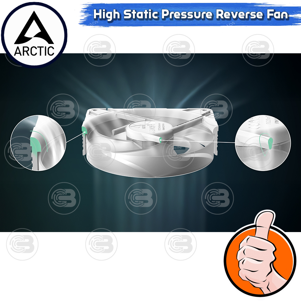 [CoolBlasterThai] ARCTIC P12 PRO REVERSE PST A-RGB WHITE (size 120 mm.) X3 Value Pack PC Fan Case ประกัน 6 ปี
