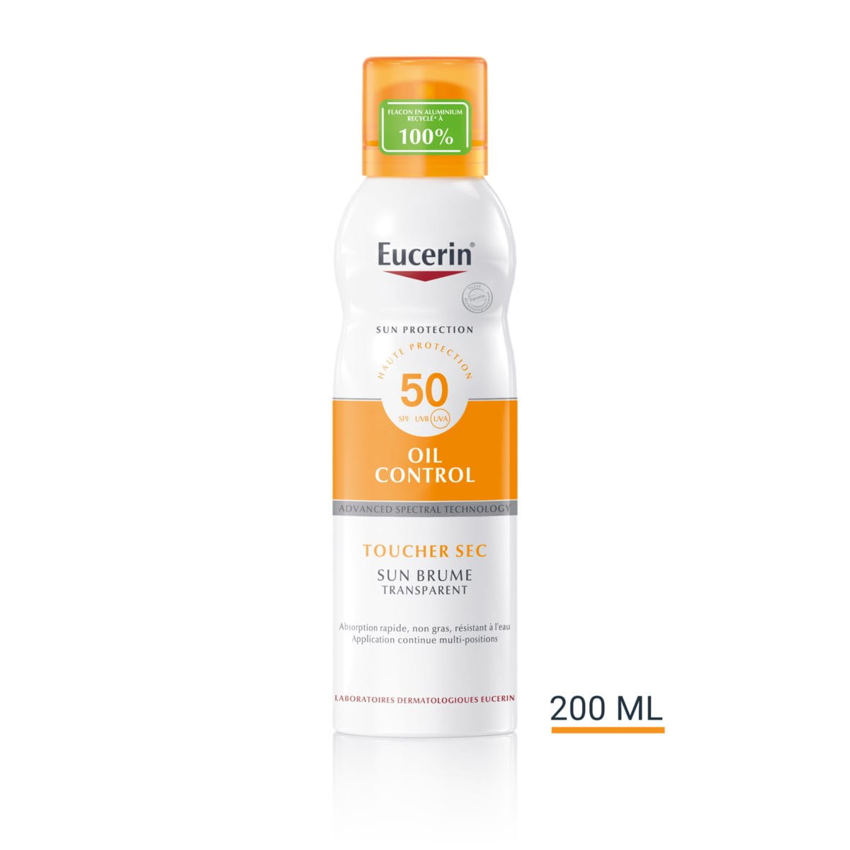 Eucerin Oil Control Dry Touch Sun Spray Transparent SPF 50 (ขนาด 200ml.) สเปรย์กันแดด (1ขวด)