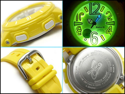 Casio Baby-G Neon Illuminator Yellow Ladies' Watch รุ่น BGA-170-9BDR