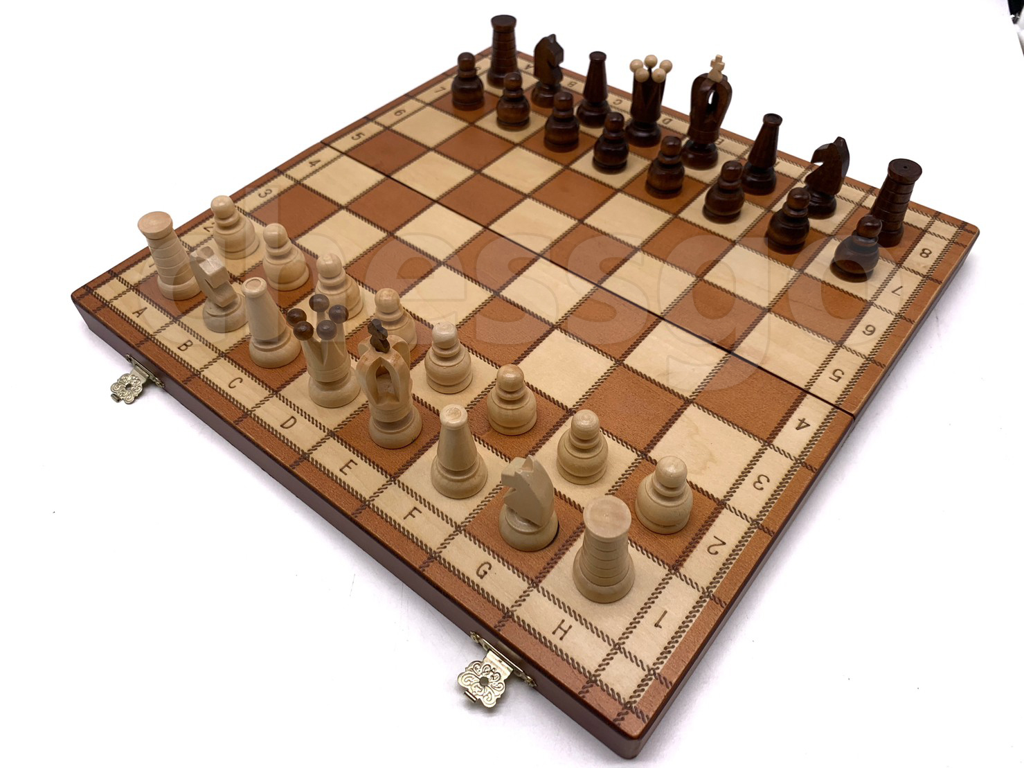 ชุดหมากรุกสากลไม้ (แม่เหล็ก) Gold Knight Chess Set 56