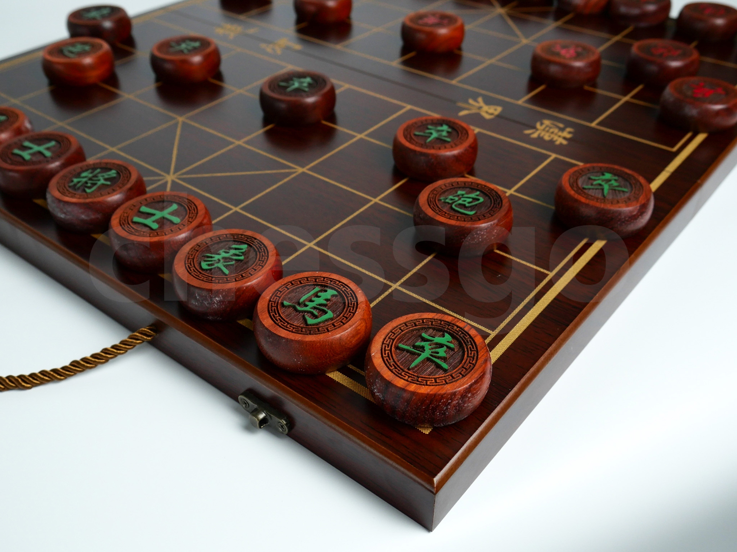 ชุดหมากรุกจีน(กระดานไม้พับ+ตัวไม้Red Rosewood) size L (No.50)