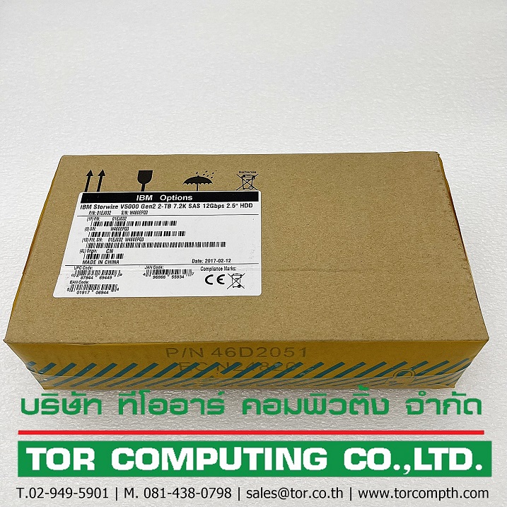 New,IBM 01EJ032 01AC599 [TorCompTH Thailand ขาย จำหน่าย ราคา] IBM 2TB 7.2K 12G NL SAS 2.5in HDD for V5010/V5030, V5000 Gen2
