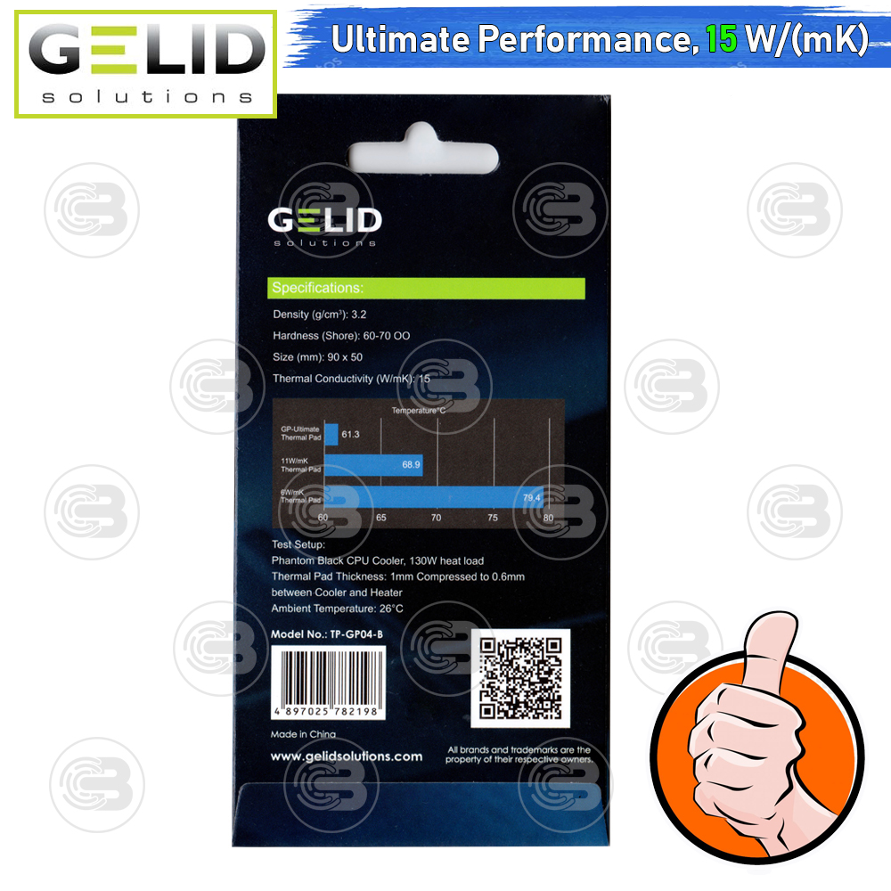 [CoolBlasterThai] GELID GP-ULTIMATE Thermal Pad 90x50x0.5 mm./15.0 W/mK (TP-GP04-A)