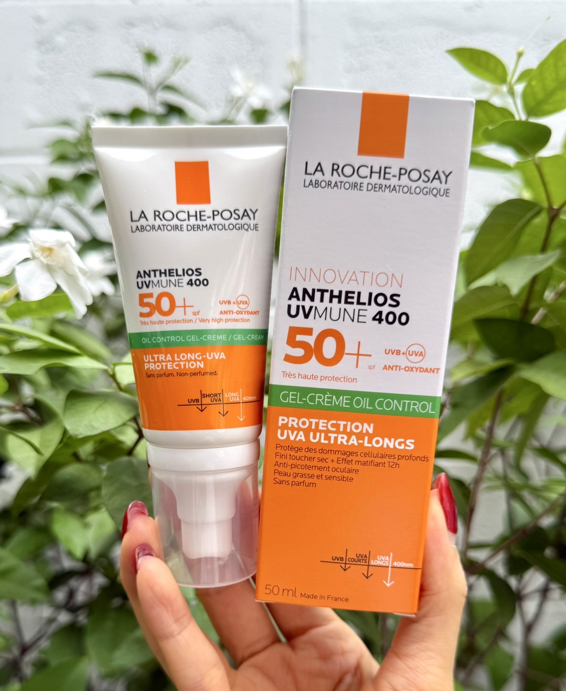La Roche Posay Anthelios UVMUNE400 Oil Control Gel Cream SPF50+ PA++++ 50ml. ครีมกันแดดคุมมัน สำหรับผิวมัน เป็นสิวง่าย เนื้อเจล แบบหลอด