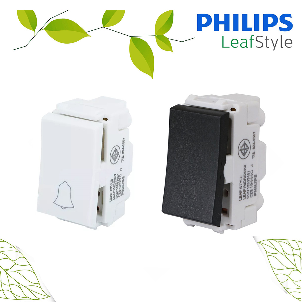 สวิตซ์กระดิ่ง ฟิลิปส์ รุ่น ลีฟ LeafStyle 1M size door bell switch PHILIPS