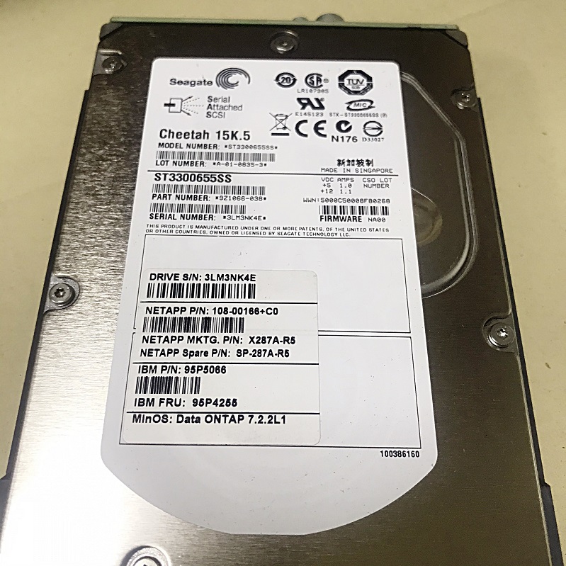 REF, NetApp X287A-R5 / SP-287A-R5 / 95P5066 / 95P4255 / ST3300655SS [TorCompTH Thailand - ขาย จำหน่าย ราคา] NetApp 300GB 15K SAS 3.5IN HDD for FAS2020 FAS2040 FAS2050