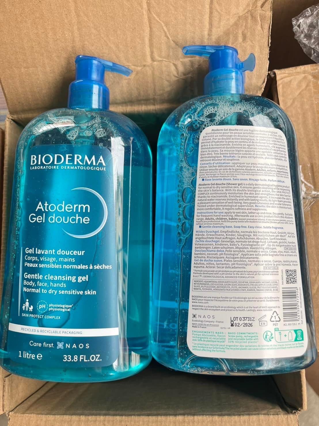 Bioderma Atoderm Gel Douche ขนาด 1000 ml = 1 ลิตร เจลทำความสะอาดผิว
