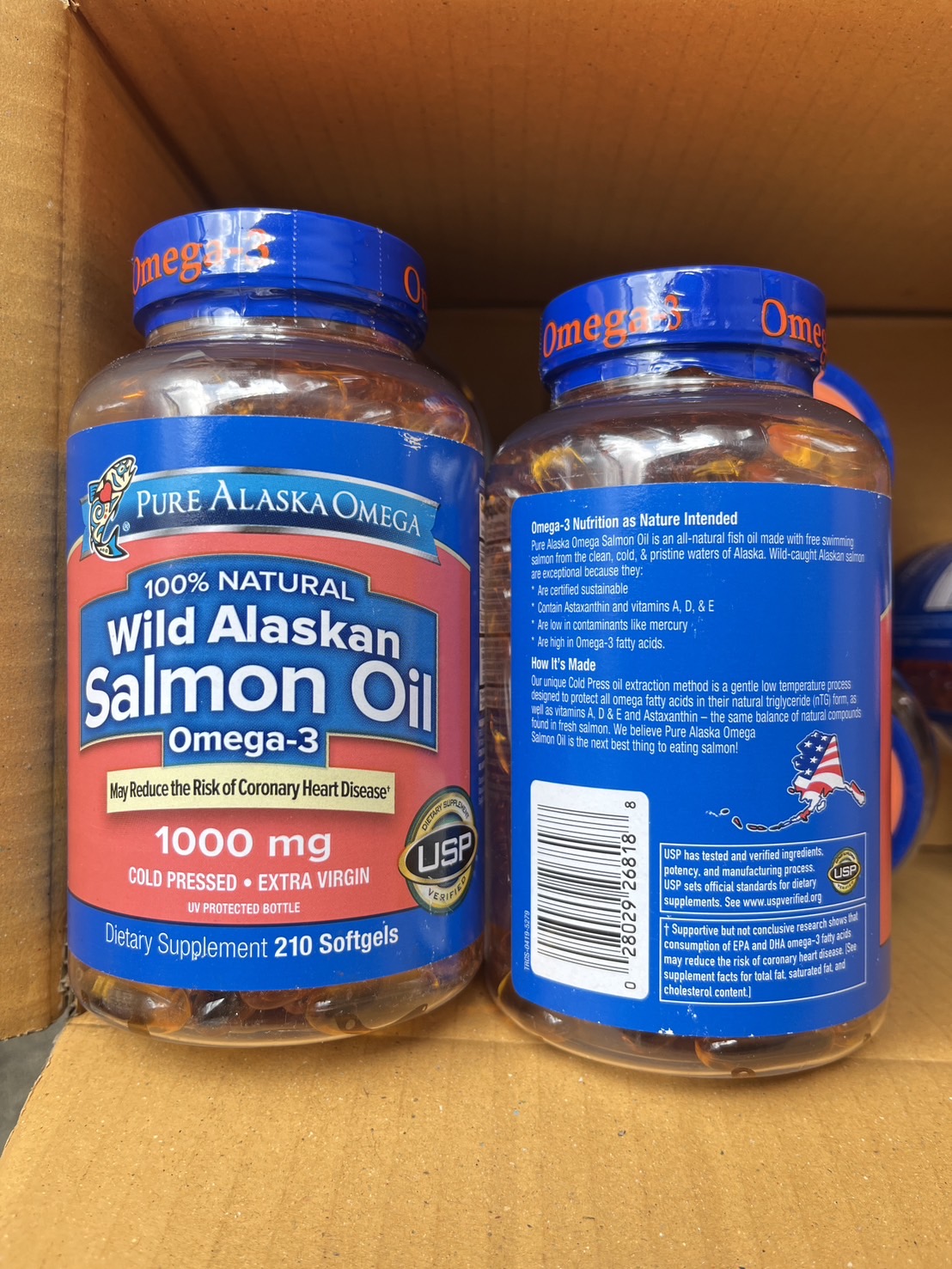 Pure Alaska Omega Wild Salmon Oil 1,000 mg. (210 เม็ด) น้ำมันปลาแซลมอนจากธรรมชาติ จากอลาสก้า