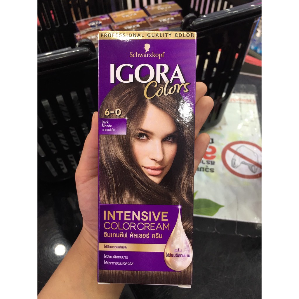 แท้พร้อมส่ง○ Schwarzkopf IGORA Colors กล่องม่วง ครีมเปลี่ยนสีผม อีโกร่า คัลเลอร์