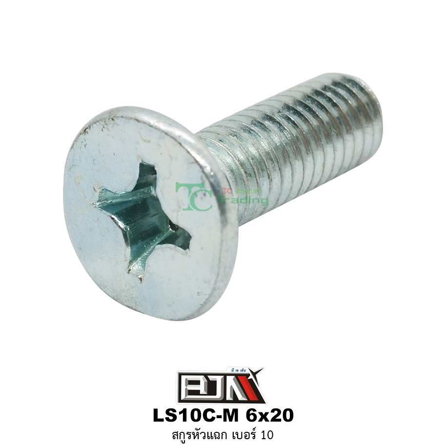 LS10C-M 6x20 สกูรหัวแฉก เบอร์ 10 ( 1 ถุงมี 50 ตัว )