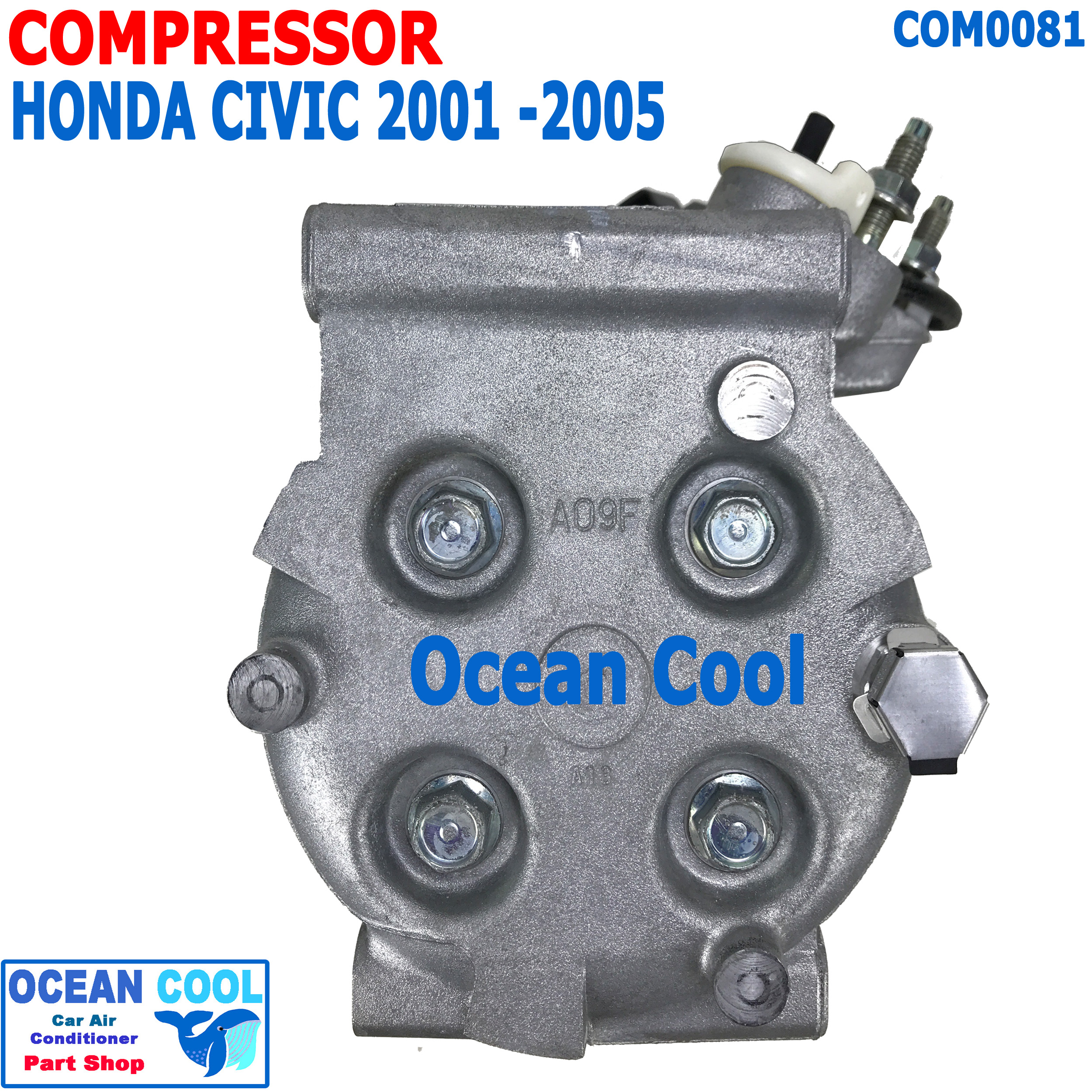 คอมเพลสเซอร์ ฮอนด้า ซีวิค 2001 - 2006 COM0081 Compressor For HONDA CIVIC VII 1.4L 16V คอมแอร์ คอม คอมเพสเซอร์ ซีวิก TRSA09 2002 2003 2004 2005
