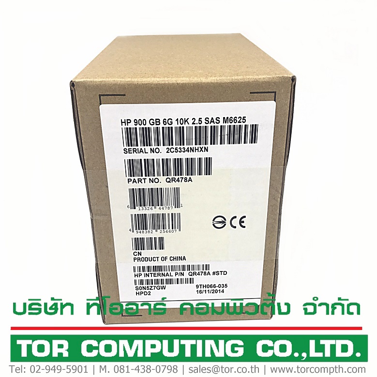 NEW, HP QR478A / 665749-001 [TorCompTH Thailand - ขาย จำหน่าย ราคา] HP 900GB 10K 6G SAS 2.5IN HDD for EVA P6000 series