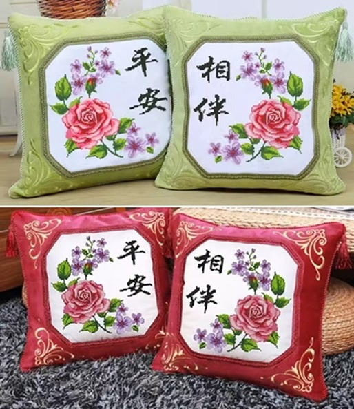 Rose pillow (คู่)(พิมพ์ลาย)
