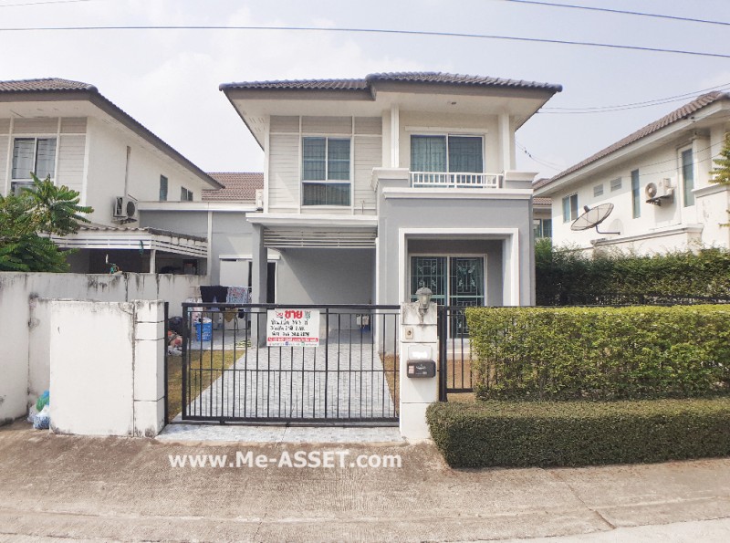 ขายบ้านแฝด ม.พฤกษาวิลล์ ถ.รามคำแหง 160 ซ.มิสทีน แขวงสะพานสูง เขตสะพานสูง กรุงเทพ ต้นโครงการ ถนนเมน หน้าบ้านไม่ชนใคร / พื้นที่ 2 ชั้น 38.3 ตารางวา