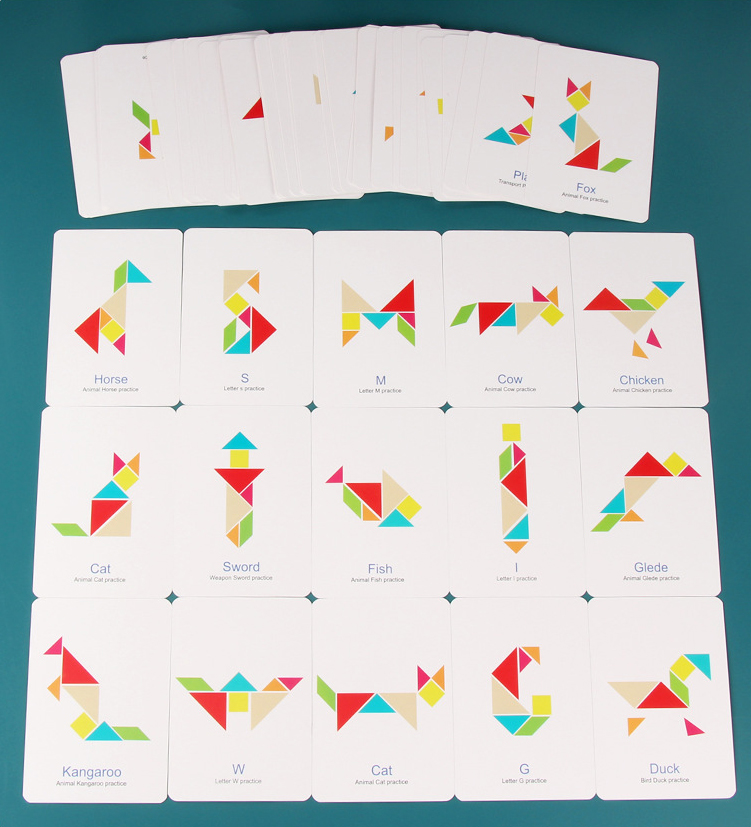 แทนแกรมไม้ Colorful Tangram