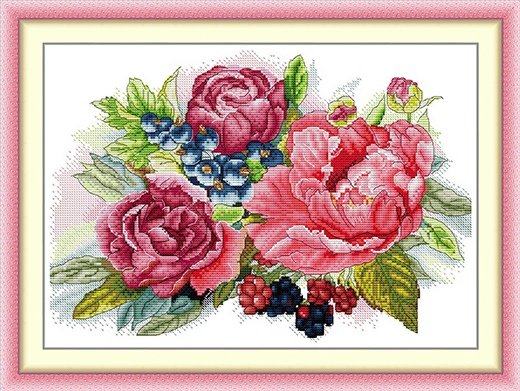 Flower and berries (ไม่พิมพ์/พิมพ์ลาย)