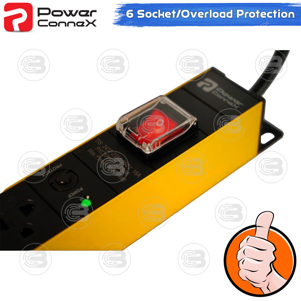[CoolBlasterThai] PowerconneX Power plug Double Protection 6-WAY 3M (PXC5PHTTS-TS06)