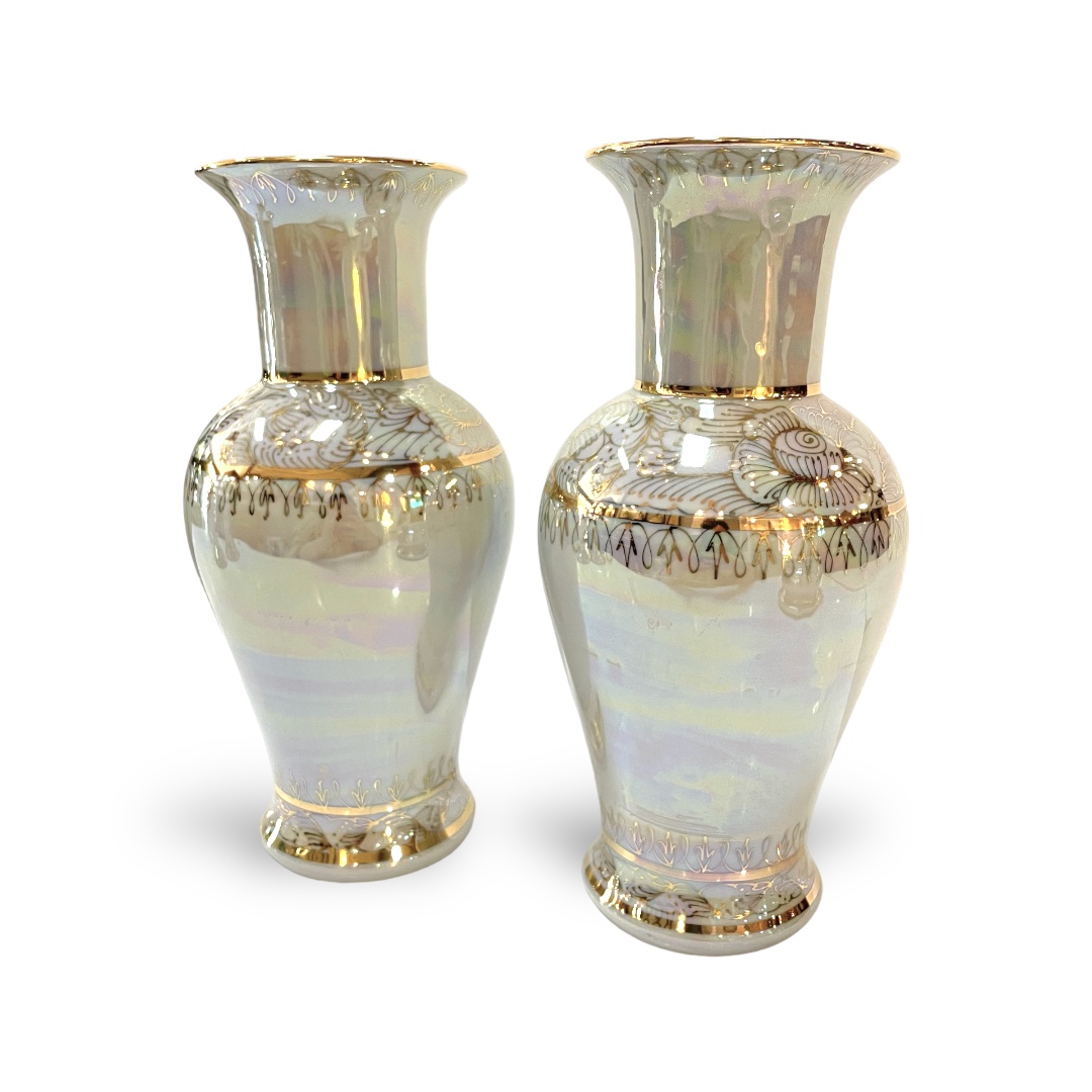 ชุดเบญจรงค์ สีขาวมุก ขนาด 10 นิ้ว