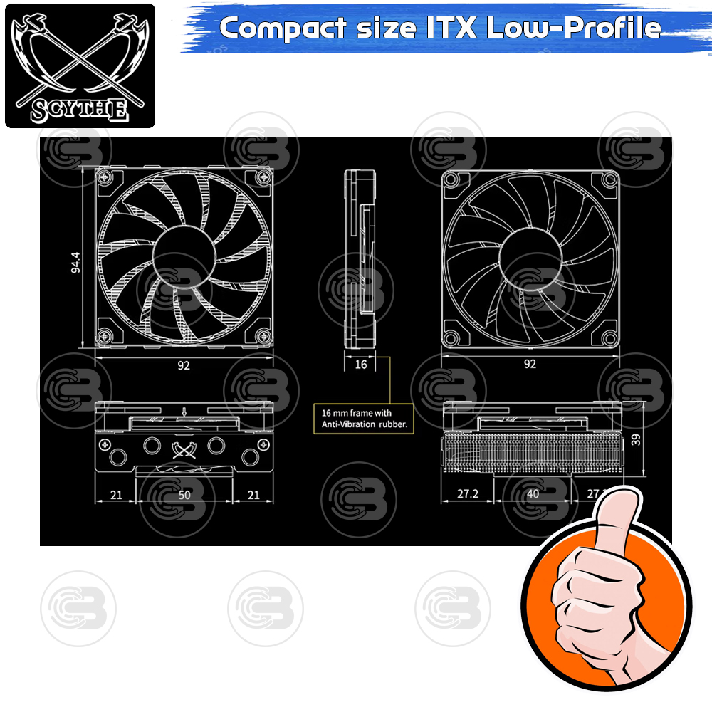 [CoolBlasterThai] SCYTHE SHURIKEN 3 Black Low-Profile CPU Cooler with 4 Heatpipes (AM5/LGA1851 Ready)