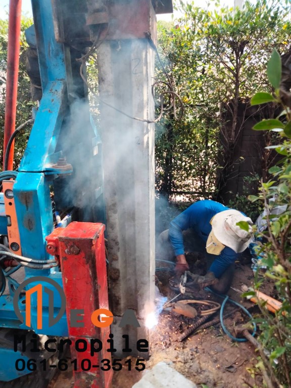 ตอกเสาเข็มไมโครไพล์ I22 ส่วนต่อขยายข้างบ้าน ลงได้18 เมตร