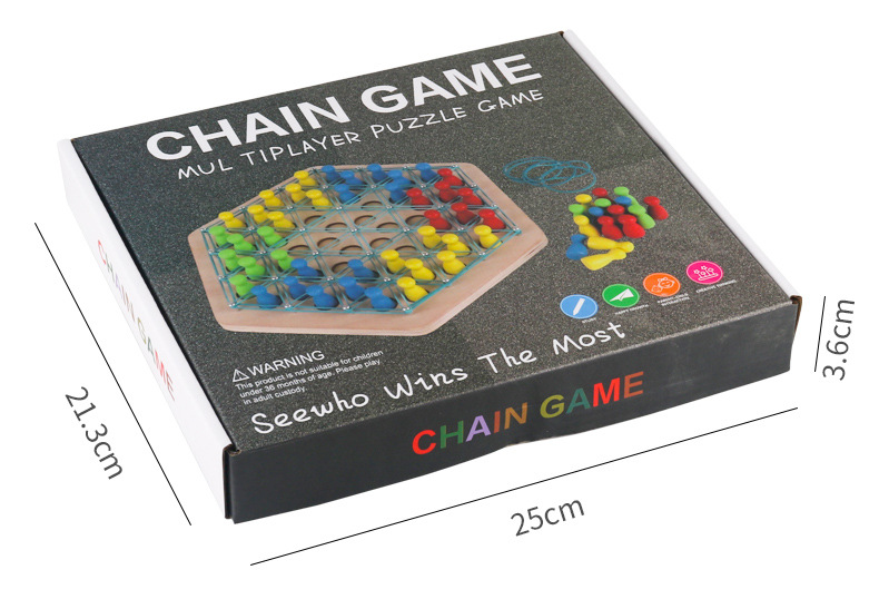 หมากลูกโซ่สามเหลี่ยมเรขาคณิต (กระดานไม้) Chain Game