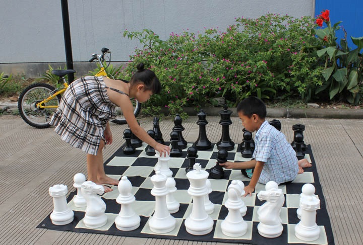 16" Giant Chess Set with Nylon Board ชุดหมากรุกยักษ์16นิ้ว+กระดานผ้าไนลอน