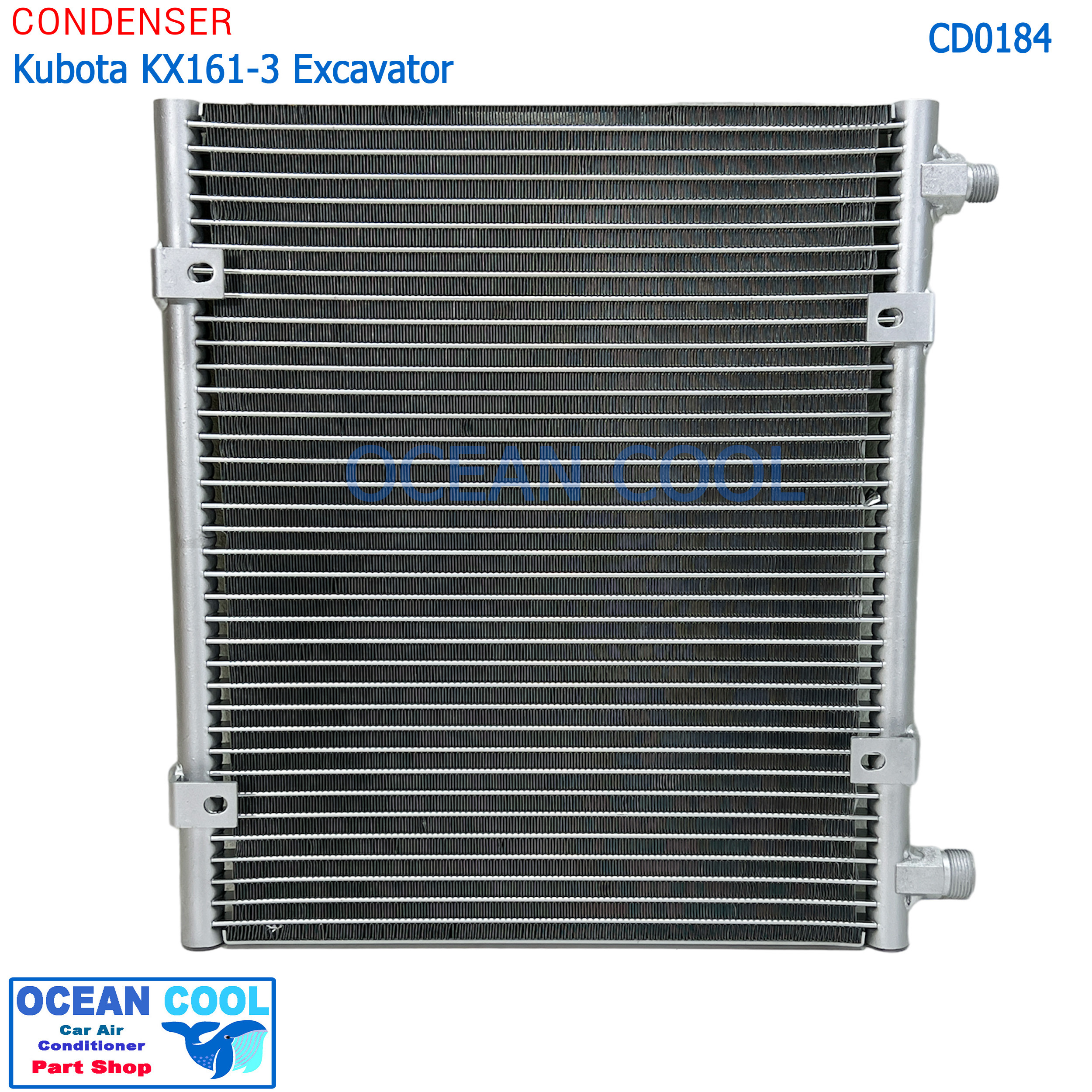 แผงแอร์ คูโบต้า KX161-3 ขนาด 5 ตัน CD0184 รุ่นหัวขันฝั่งเดียวกัน ไดเออร์แยก Condenser Kubota คอยล์ร้อน รังผึ้งแอร์ แผงรังผึ้ง แผงคอยล์ร้อน หัวขันข้าง