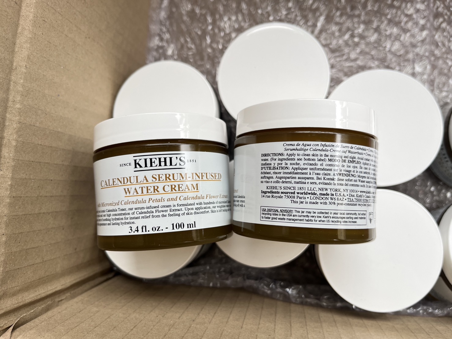 Kiehl's Calendula Serum-Infused Water Cream 100ml. วอเตอร์ครีม สำหรับผิวแห้ง และผิวขาดน้ำ (1กระปุก)