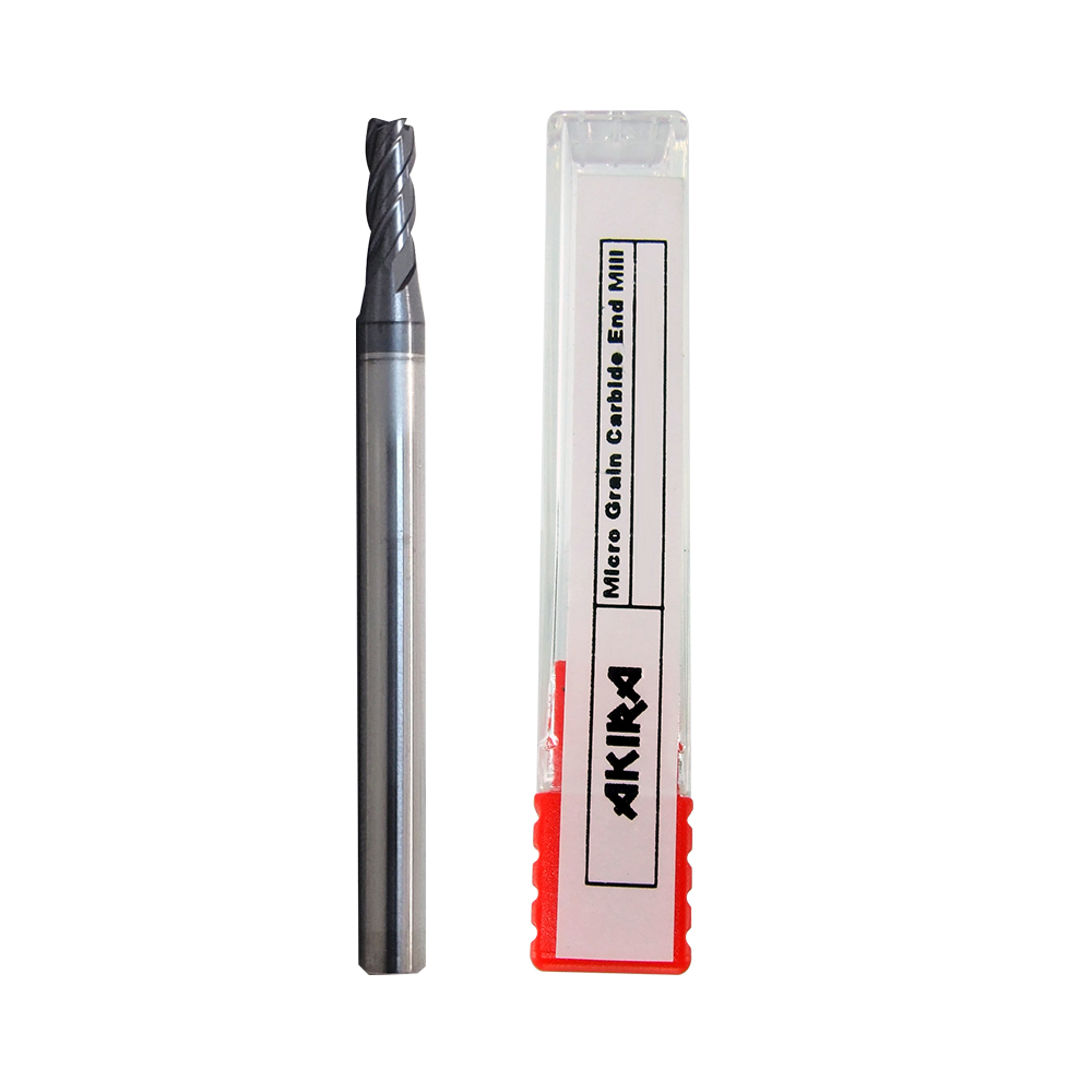 Akira bull nose carbide endmill เอ็นมิลองศา 4 ฟัน ขนาด 3 มม ดอกกัดคาร์ไบด์