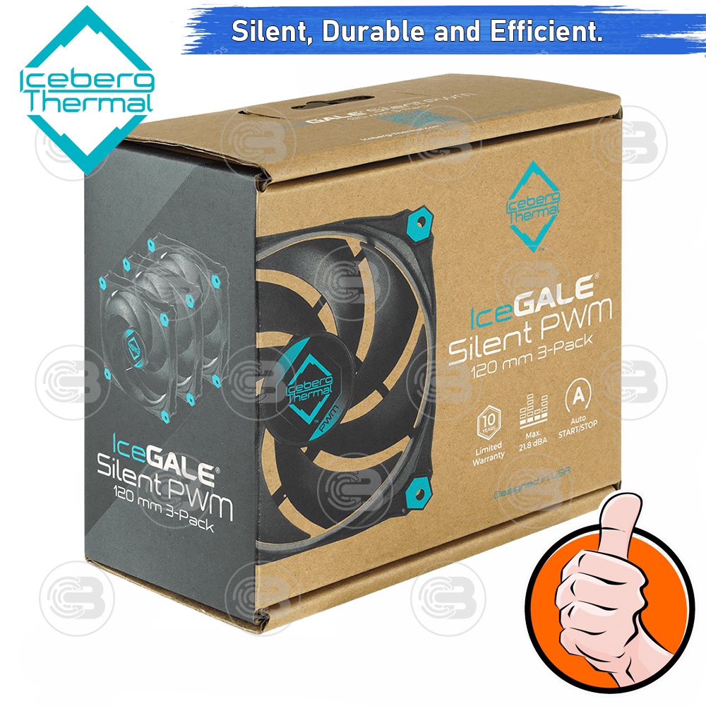 [CoolBlasterThai] Iceberg Thermal IceGALE Silent PWM 120 mm Fan Case 3-Pack ประกัน 10 ปี