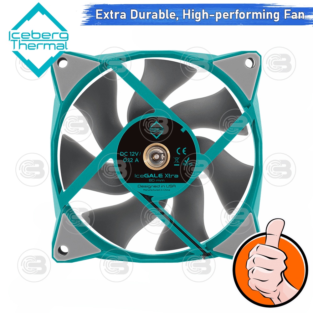 [CoolBlasterThai] Iceberg Thermal IceGALE Xtra 80 Teal Fan Case (size 80 mm.) ประกัน 6 ปี