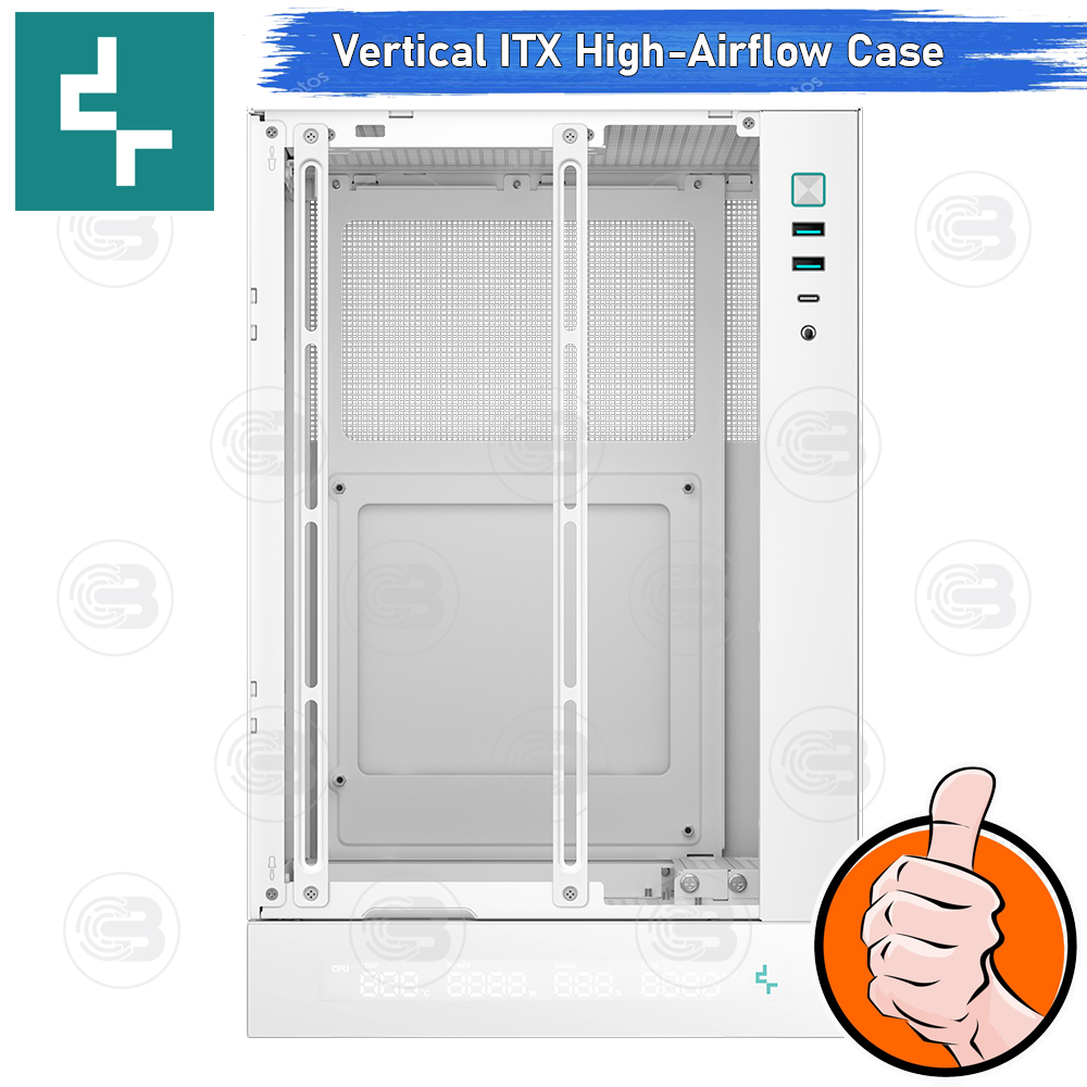 [CoolBlasterThai] DEEPCOOL CH170 WH Digital Vertical ITX High-Airflow PC Case WHITE ประกัน 1 ปี