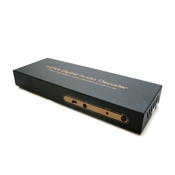 HDCN0012M1 1080p Full HD, 5.1ch HDMI 24/192KHz Digital Audio Extractor Converter with Decoder VGA and 3.5mm Headphone