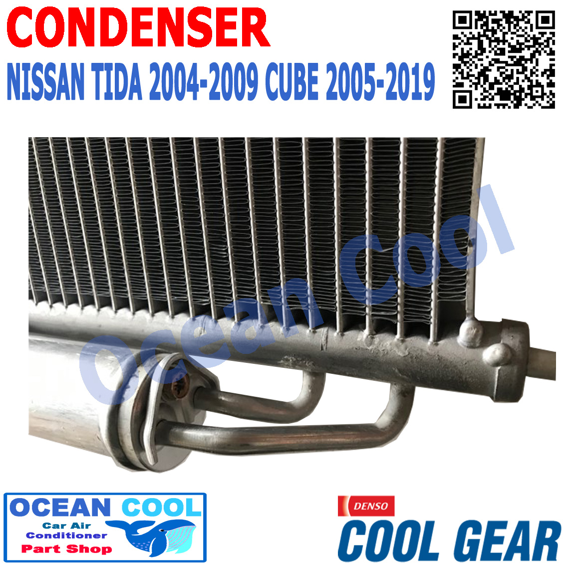 แผงแอร์ นิตสัน ทีด้า 2005 - 2019 , นิสสัน คิวบ์ 2004 - 2019 Cool Gear CONDENSER Nissan TIDA , CUBE DI447780-36304W คอนเดนเซอร์ (แผงคอยล์ร้อน) CD0029
