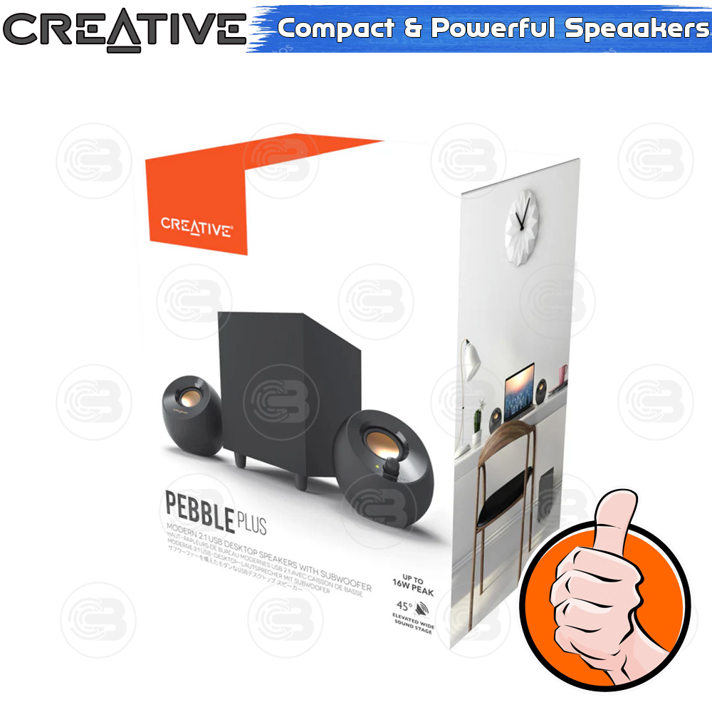 [CoolBlasterThai] CREATIVE SPEAKER PEBBLE PLUS 2.1 USB DESKTOP SPEAKERS WITH SUBWOOFER (BLACK)