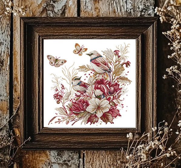 Bird and flowers (ไม่พิมพ์/พิมพ์ลาย)
