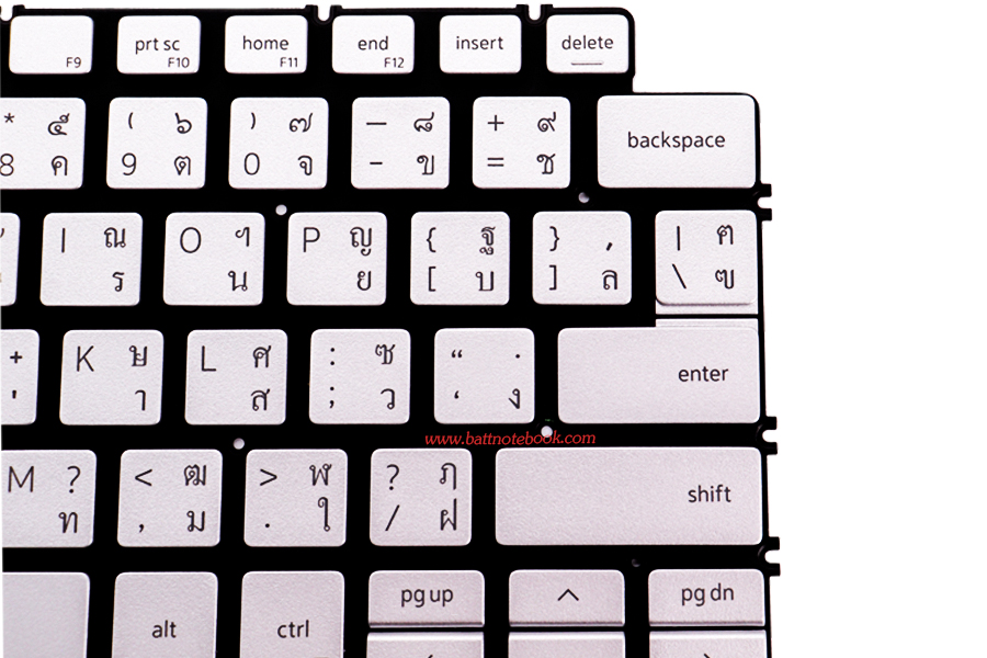คีย์บอร์ด โน๊ตบุ๊ค Dell Inspiron 7490 อะไหล่แท้ สีเงิน แป้นพิมพ์ ไทย-อังกฤษ ราคา พิเศษ ตรงรุ่น ตรงสเปค ประกันศูนย์ Dell Thailand